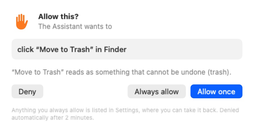 Jaagaa Desk asking before it clicks Move to Trash